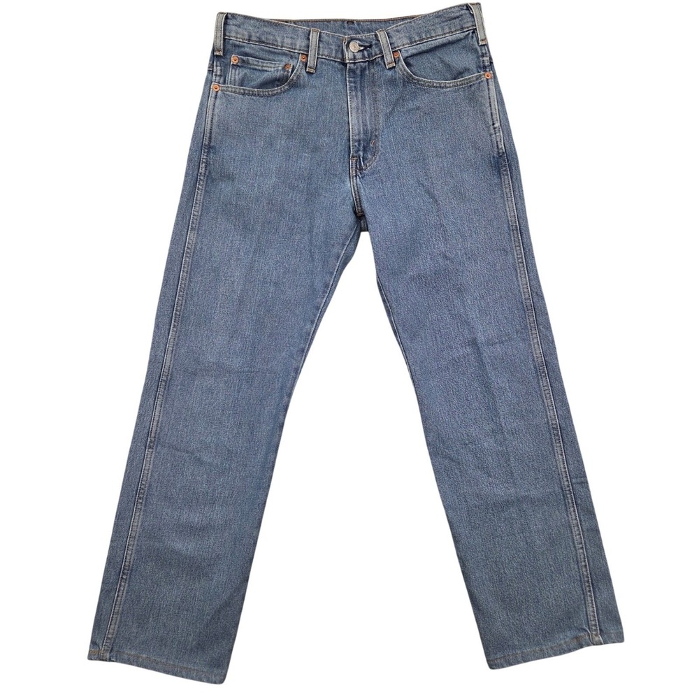 Levis Western Fit Jeans Strong Blue Denim Medium Wash Mens 32x30 [505]